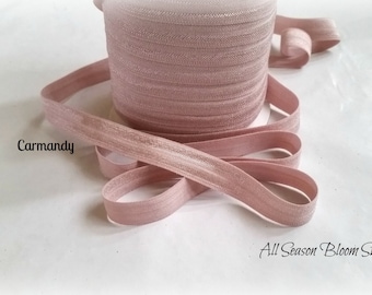 10 Yards Carmandy Foldover Elastic, 5/8 Fold Over Elastic,  FOE,  Foldover Elastic, Shiny Elastic, selling elastic by yards, Headband, DIY