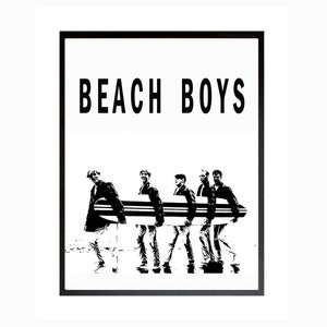 The Beach Boys Inspired Digital Download File, Wall Art, Beach Art, Surfing, Surfing Safari, Rock, Printable, Download Print,