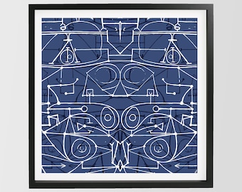 Blue Picasso Print, Blue Print, Navy, Abstract Expressionism, Square Art Print, Picasso Art, Download Print, Blue Art, Blue Picasso Art