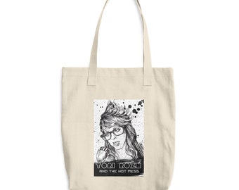 Tori Roze B&W Logo Cotton Tote Bag