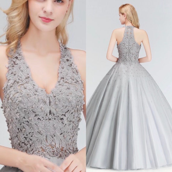 Lace Halter Wedding Dress Sizes 2 26 34 Colors Available Etsy