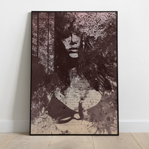 Giclée art print graffiti poster • Mysterious woman painting • Female silhouette wall art • Dark woman shadow street art poster • Modern art