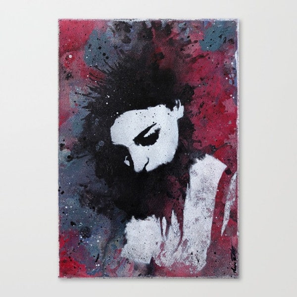 Illustration Original Painting, Abstract Painting Spray Paint Art Surreal Art Small Wall Art Graffiti Art, Modern Art 33x23 cm, 13x9 in