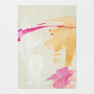 Dipinto astratto rosa e oro • Quadro colori chiari • Dipinto acrilico minimalista • Espressionismo astratto • Arredo arte moderna