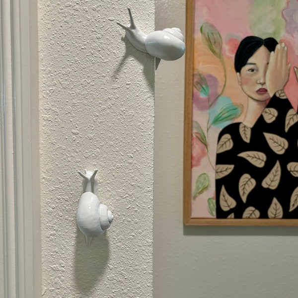 Snail Wall Sculpture - White - Wall Art