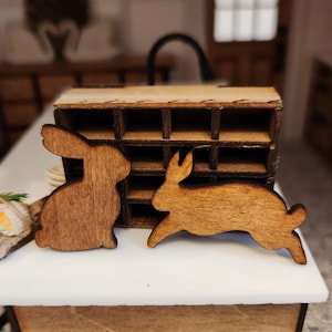 Dollhouse Miniature Easter Bunny Cutting Board Set, 1:12 Scale