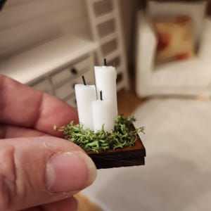 Dollhouse Miniatures CANDLE CENTERPIECE, candleholder, home decor, miniature candles, dollhouse accents, 1:12 scale, dollhouse decor