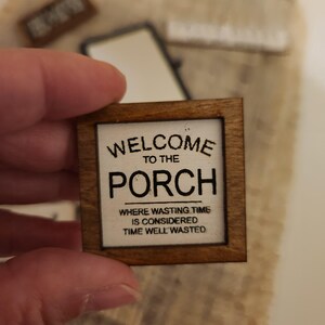 Dollhouse Miniatures sign, PORCH, home decor, miniature sign, dollhouse accents, 1:12 scale, wall decor
