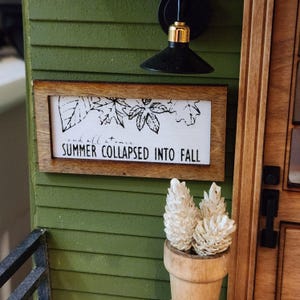 Dollhouse Miniatures sign, FALL LEAVES, home decor, miniature sign, dollhouse accents, 1:12 scale, wall decor