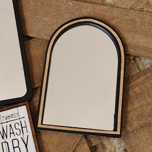 Dollhouse Miniatures sign, ARCHED MIRROR, home decor, miniature sign, dollhouse accents, 1:12 scale, wall decor
