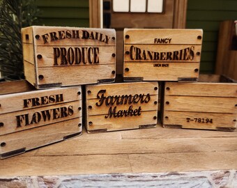 Dollhouse Miniatures RUSTIC CRATE, home decor, miniature crate, dollhouse accents, 1:12 scale
