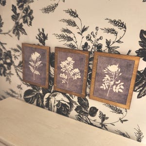 Dollhouse Miniatures Floral sign, Set of 3, home decor, miniature sign, dollhouse accents, 1:12 scale, wall decor