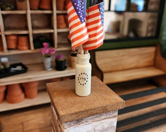 Dollhouse Miniatures decor, dollhouse decorations, miniature pillows, FLAG JAR, 1:12 scale