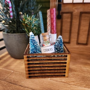 Dollhouse Miniatures, CHRISTMAS WRAPPING CRATE, dollhouse decorations, Christmas, 1:12 scale