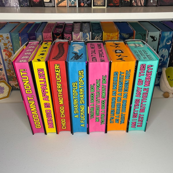Extra Art! Dungeon Crawler Carl Series books 1-7 custom Stencilled Edges Hand Painted Ver. 1
