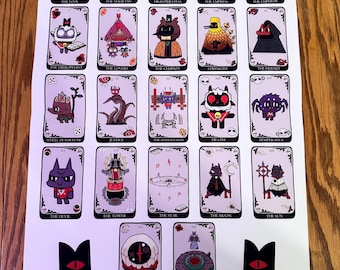 Cult of the Lamb Tarot Art Print on Cotton Canvas