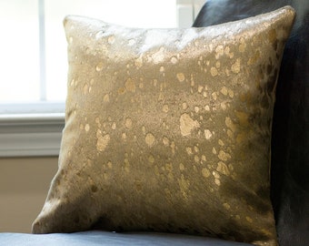 Luxury Large Gold Feather Plush Fur Soft Cushion Cover Pillow Case Home Decor