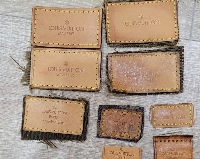 Vintage Designer Leather Patches, Authentic Designer Logo Stamped in ...