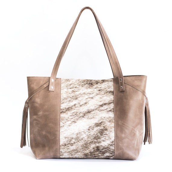 Valise Cowhide Tote Brindle Hair on 