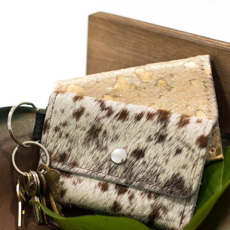small card wallet keychain Keychain Wallet Small Cowhide Wallet Leather Card Holder | Etsy