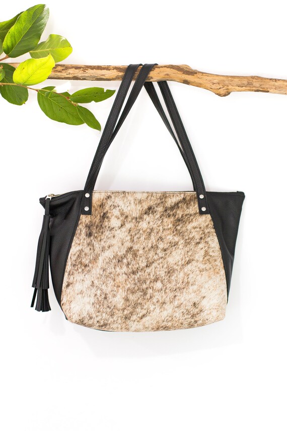 Gray Cowhide Bag Hair on Cowhide Purse Gray Brindle Etsy