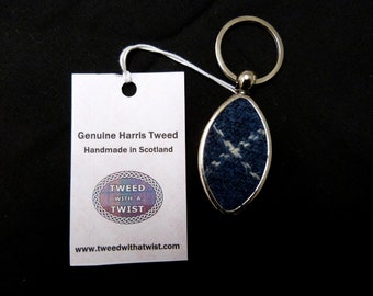 Harris Tweed Scotland Rugby keyring key fob wedding favour for men fathers day gift made in scotland scottish flag key chain ring