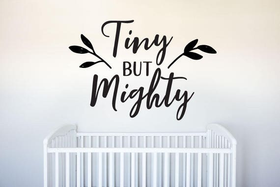 tiny but mighty vinyl decal wall art decor sticker home | etsy