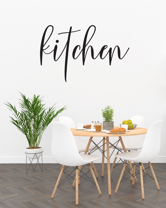 Kitchen Vinyl Decal Wall Decor Sticker Diy Wood Sign Lettering Home