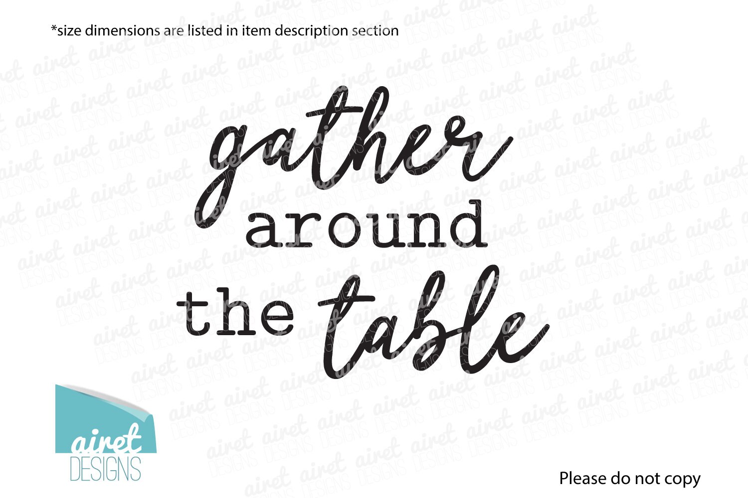 Gather around the table Vinyl Decal Wall Decor Sticker Etsy