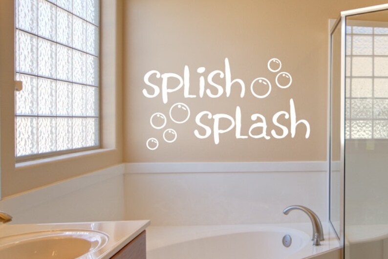 Bathroom Wall Vinyl Decal Decor Splish Splash Bubbles V1 Etsy