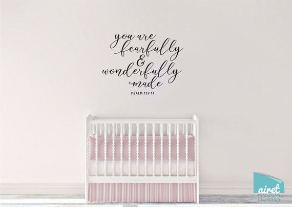 You Are Fearfully And Wonderfully Made Scripture Bible Verse Vinyl Decal Wall Art Decor Sticker Baby Child Nursery Room V3 Psalm 139 14 Home Living Wall Decor Delage Com Br