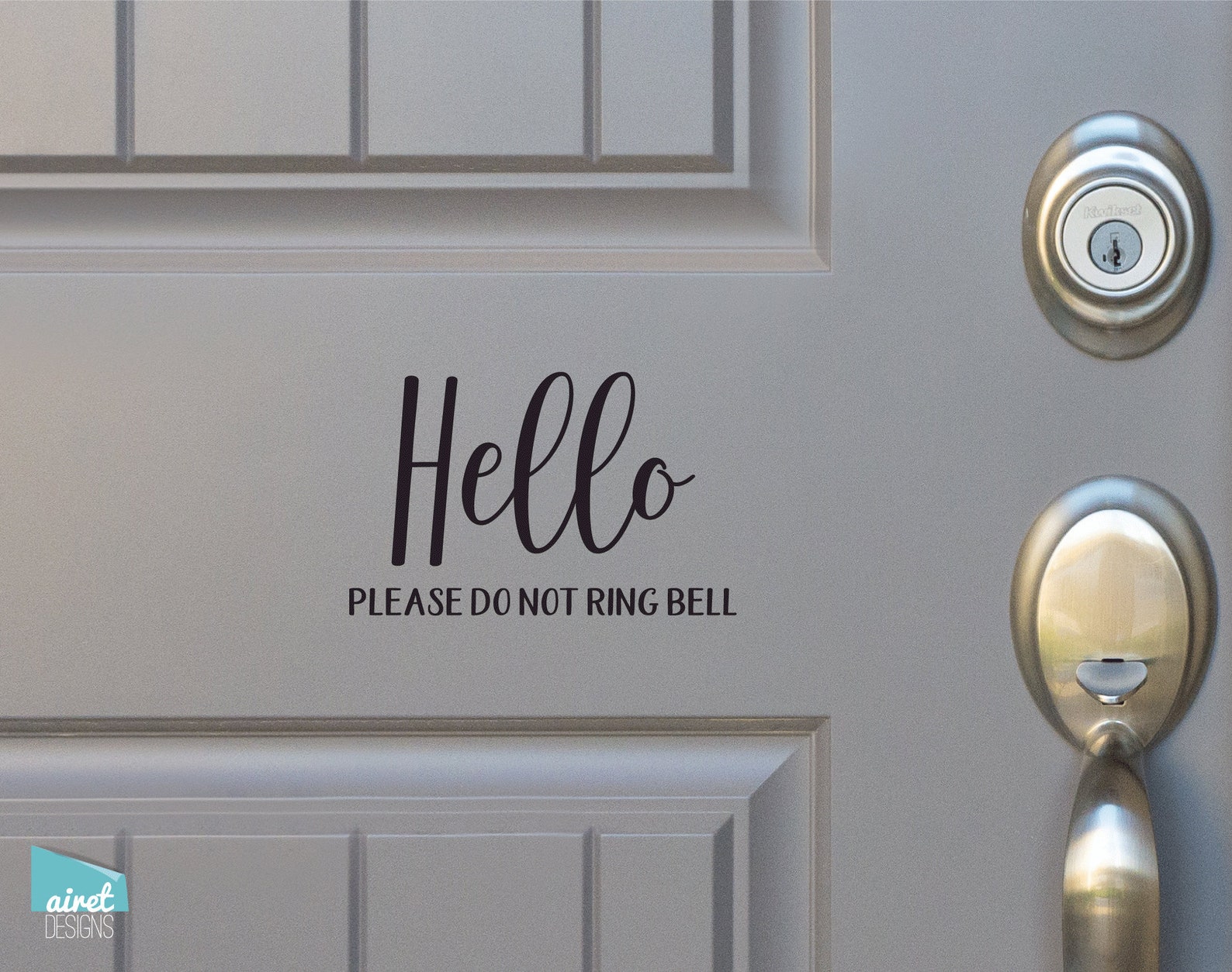 Hello Please Do Not Ring Bell Sign Vinyl Decal Sticker Home Etsy