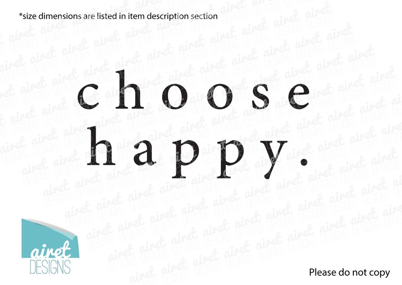 Choose Happy Vinyl Decal Wall Art Decor Sticker Thankful Etsy