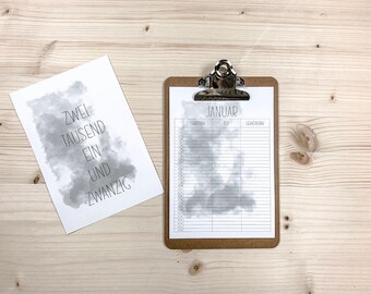 Family calendar ・ clipboard ・ A5 & A4 ・ 2024 ・