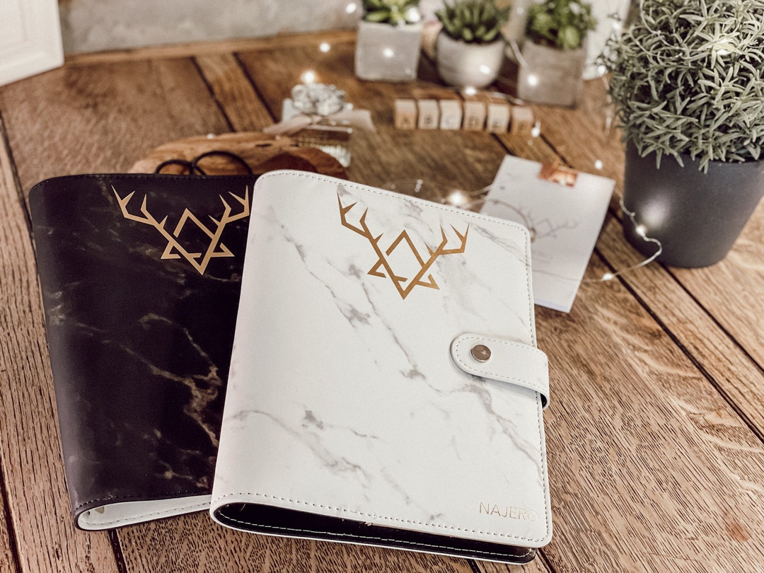 BUDGETBINDER Organizer Calendar A5 Marble Ring Binder Planner Large ...