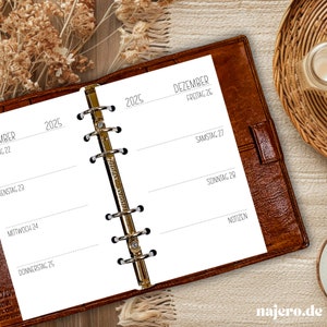 Calendar inserts・1 week on 2 pages ・ Personal ・ 120g • German / English