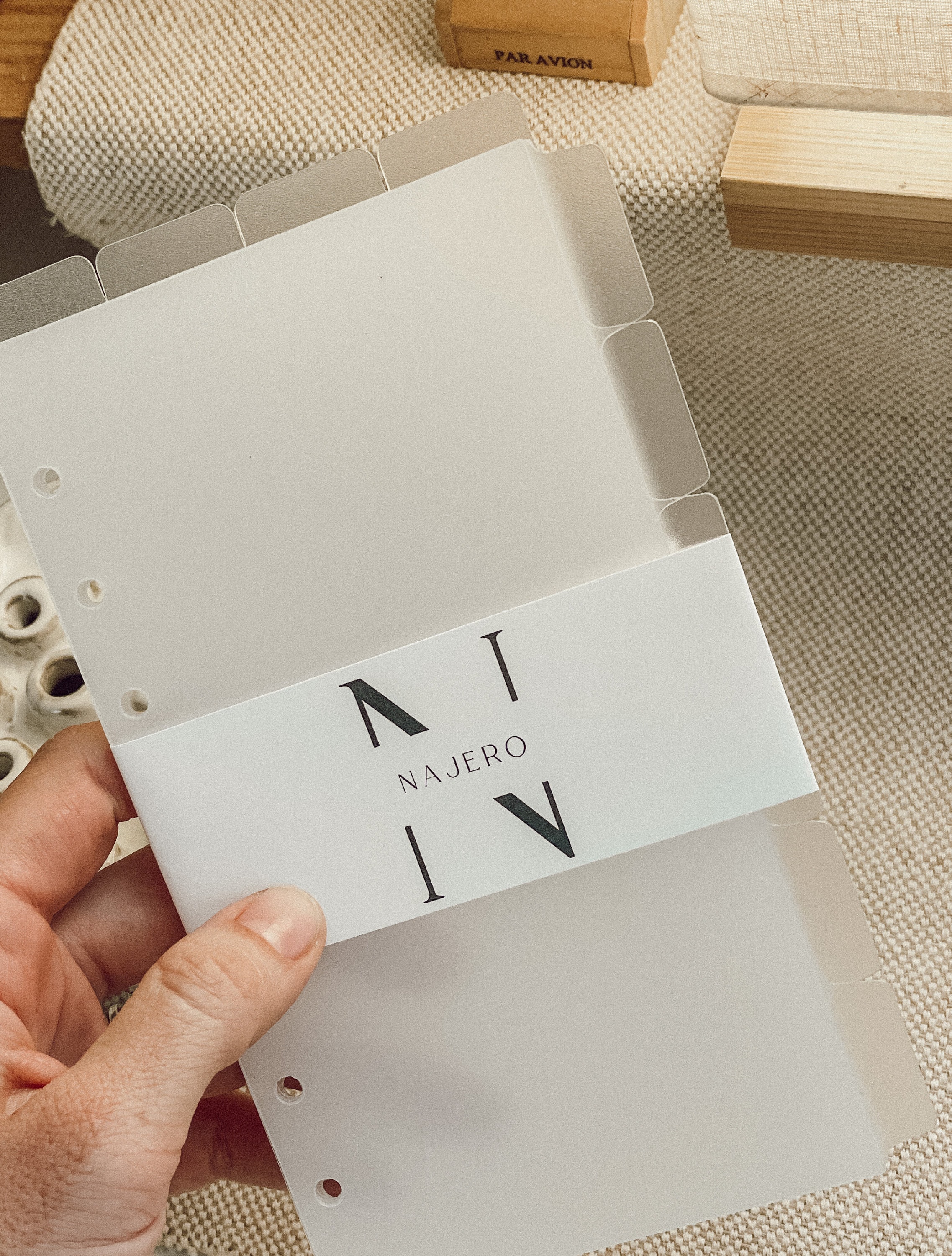 A5 / Personal / Pocket transparent, frosted index for ring binders with side tabs | Dividers for planners | Index for ring binders