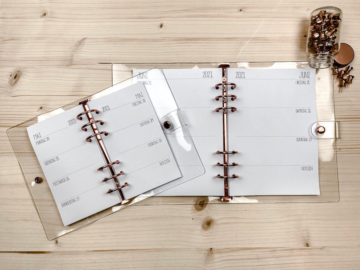 Ringbuch Kalender extra große Ringe Roségold A5  Etsy