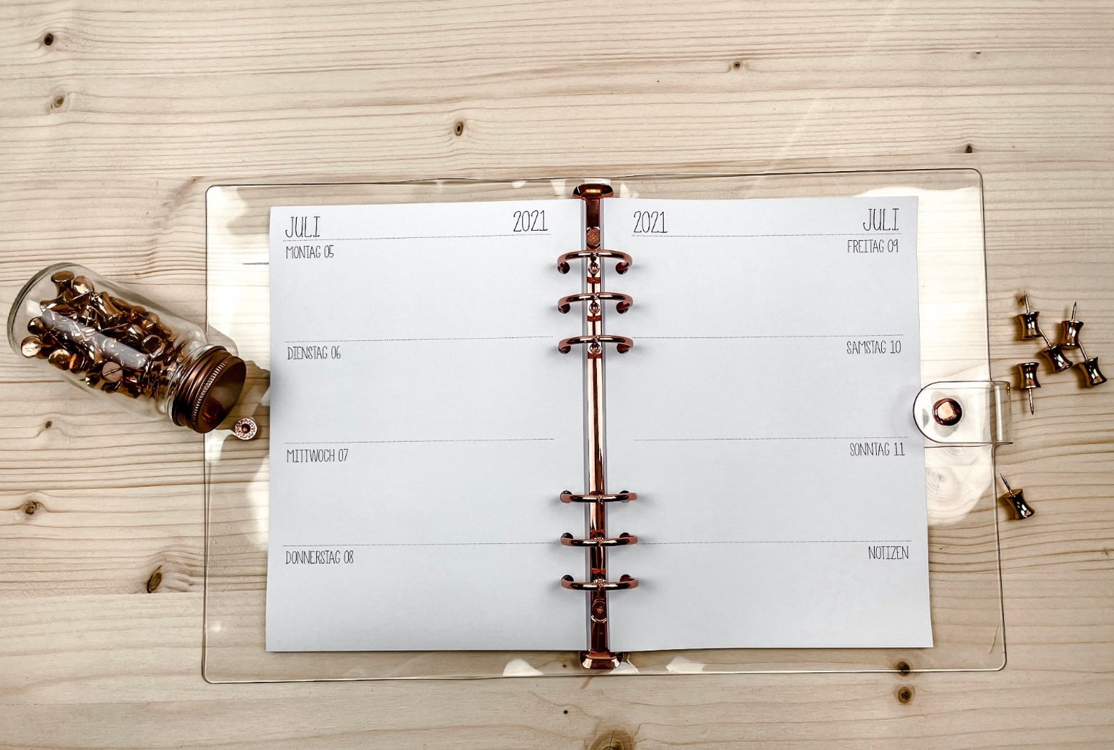 Ringbuch Kalender extra große Ringe Roségold A5  Etsy
