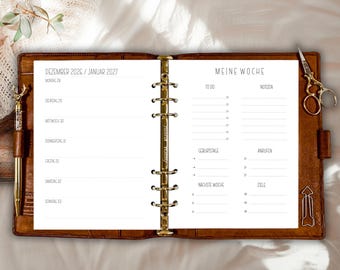 12 months from desired date Calendar inserts・ 1 week on 2 pages Plus notes & to-do・ A5 ・ 120g • 2026