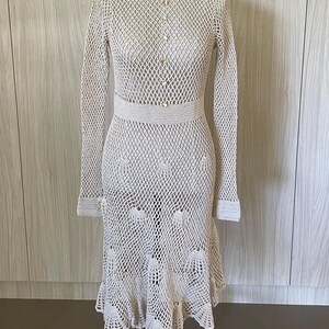 cream short sleeve dress SEA NY Arianna Lace Short Sleeve Midi Dress in Cream – Hampden Clothing main image 1