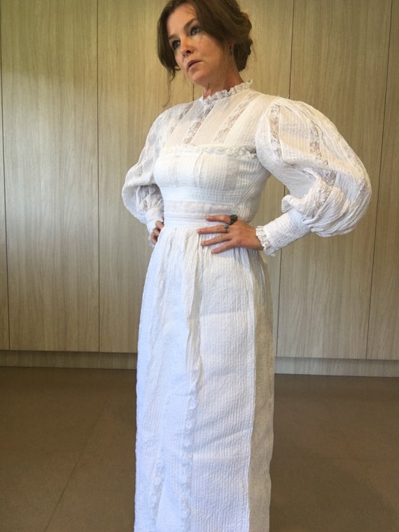 Beautiful, 70's, Victorian Style, White, Lace, Wed