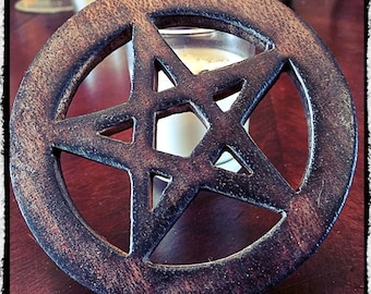 Nirvana Class Soapstone Pentacle Altar Tile Round Shape Altar for Home Decor