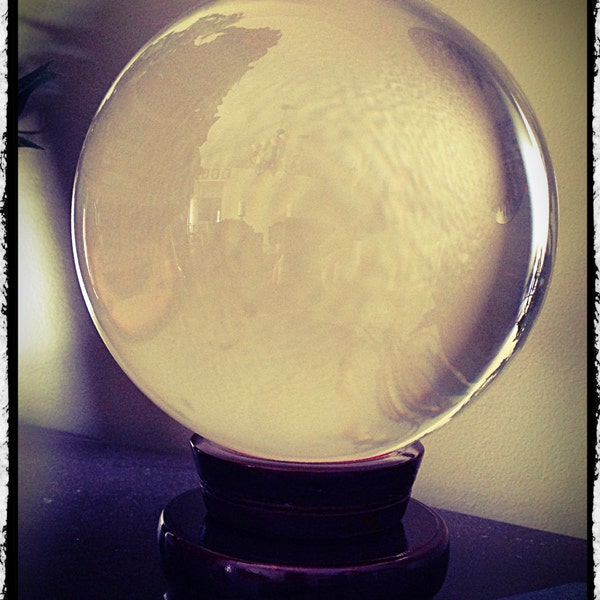 Large Quartz Crystal Ball 5" Diameter, Wicca, Pagan, Divination, Scrying, Occult