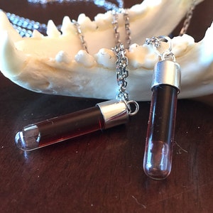 Sterling Silver Single Piece Blood Vial Pendant Kit Includes Anticoagulant image 2