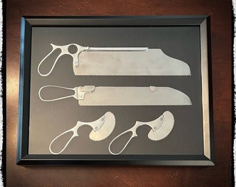 Autopsy Art  - Surgical Bone Saws Authentic  -  Free Shipping