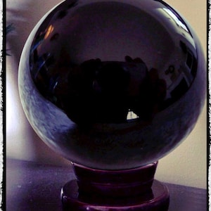 Large Obsidian Crystal Ball 4.5" Diameter, Scrying, Wicca, Pagan, Divination, Occult