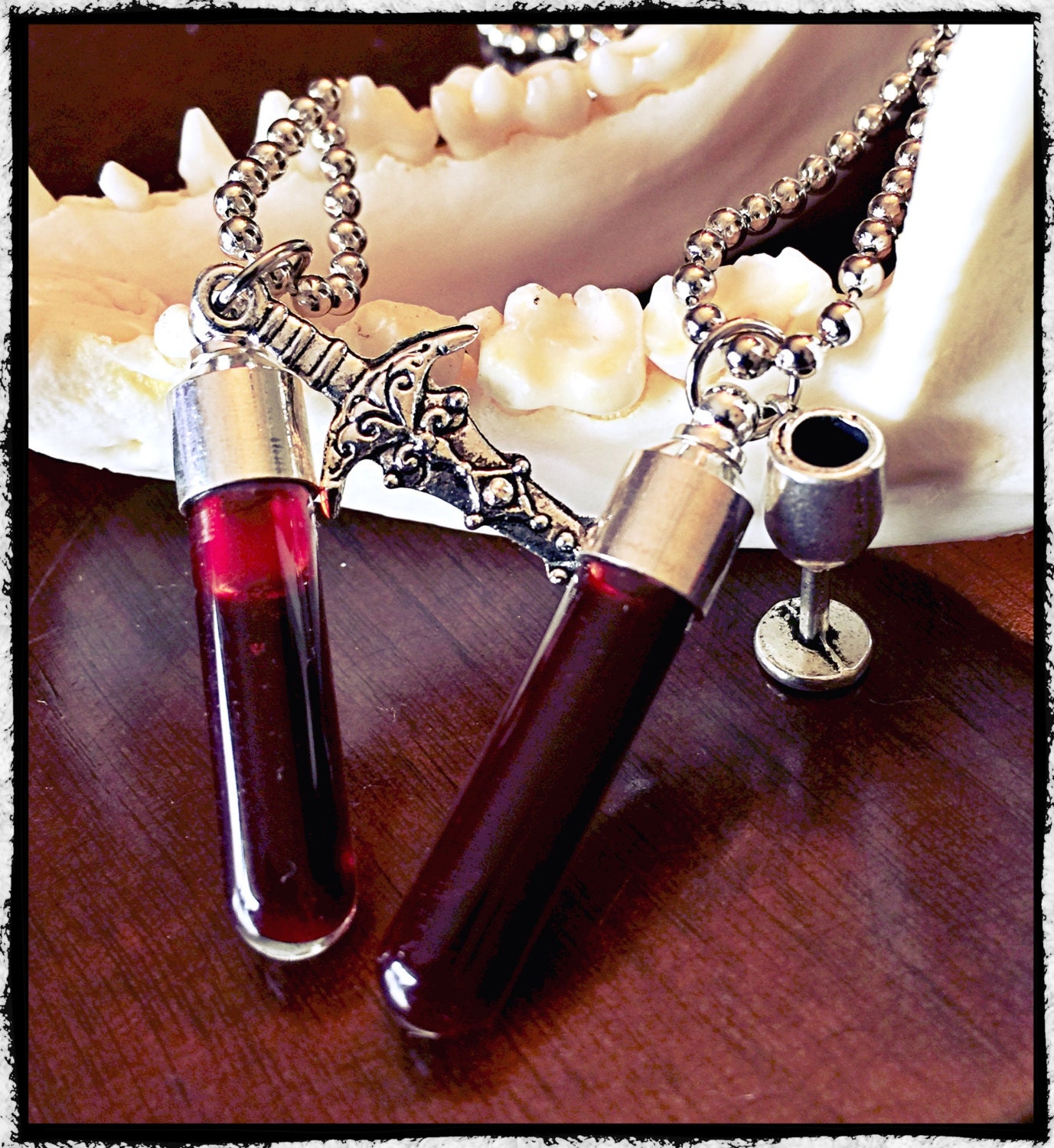Cute blood on sale vial necklace