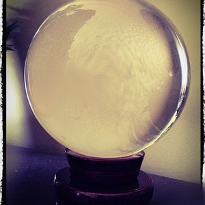 Large Quartz Crystal Ball 6" Diameter, Wicca, Pagan, Divination, Scrying, Occult