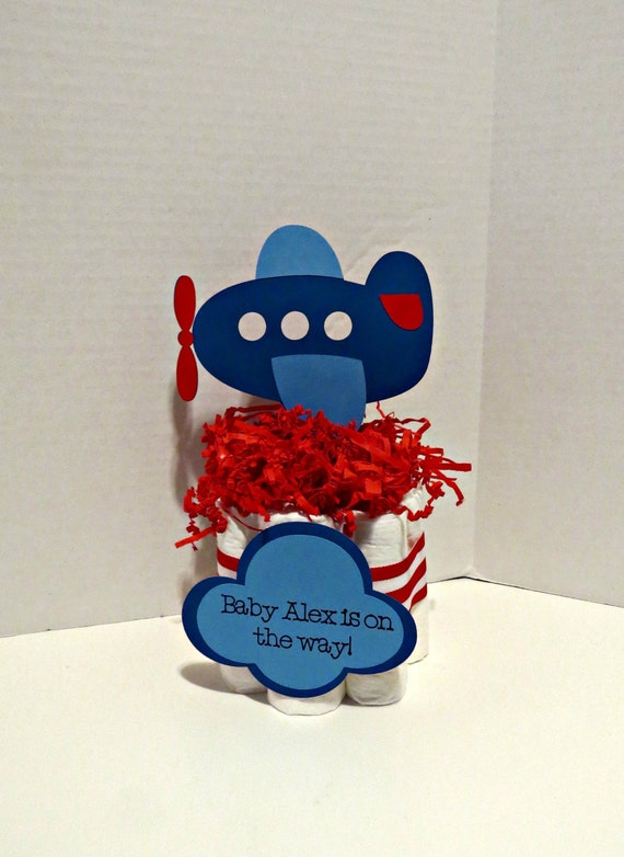 mini diaper cake centerpieces for a baby shower